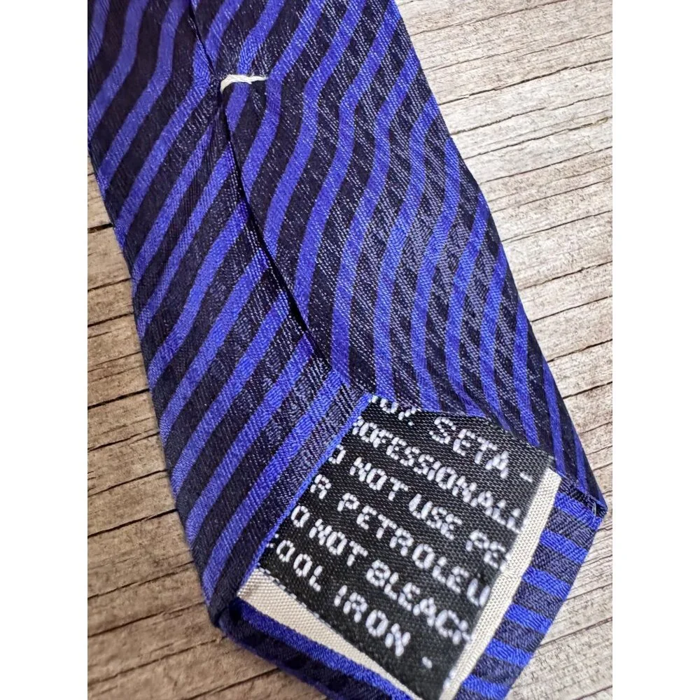 Gianni Versace Tie Silk Geometric Floral Gold Blue Made Italy Vintage Mens - Picture 6 of 10